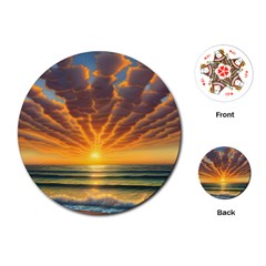 Waves At Sunset Playing Cards Single Design (round) by GardenOfOphir