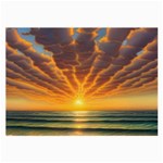 Waves At Sunset Large Glasses Cloth Front