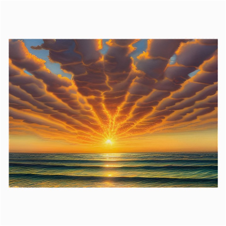 Waves At Sunset Large Glasses Cloth