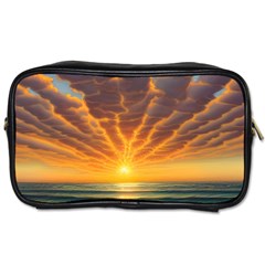 Waves At Sunset Toiletries Bag (one Side) by GardenOfOphir