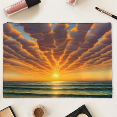 Waves At Sunset Cosmetic Bag (xxl) by GardenOfOphir