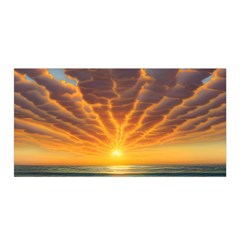 Waves At Sunset Satin Wrap 35  X 70  by GardenOfOphir