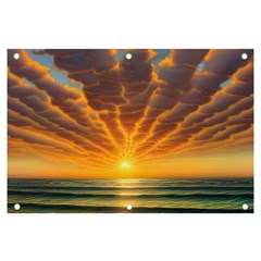 Waves At Sunset Banner And Sign 6  X 4  by GardenOfOphir