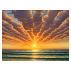 Waves At Sunset Premium Plush Fleece Blanket (extra Small) by GardenOfOphir