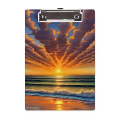 Waves At Sunset A5 Acrylic Clipboard