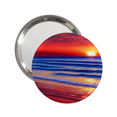 Golden Sunset Over Beach 2 25  Handbag Mirrors by GardenOfOphir