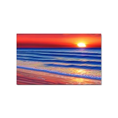 Golden Sunset Over Beach Sticker Rectangular (100 Pack) by GardenOfOphir