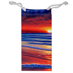 Golden Sunset Over Beach Jewelry Bag by GardenOfOphir