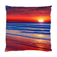 Golden Sunset Over Beach Standard Cushion Case (one Side) by GardenOfOphir