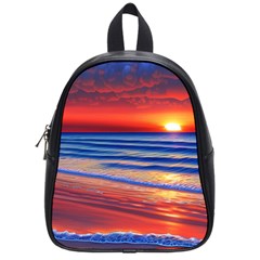 Golden Sunset Over Beach School Bag (small) by GardenOfOphir