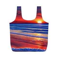 Golden Sunset Over Beach Full Print Recycle Bag (m) by GardenOfOphir