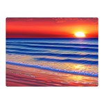 Golden Sunset Over Beach Premium Plush Fleece Blanket (Mini) 35 x27  Blanket Front