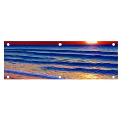 Golden Sunset Over Beach Banner And Sign 6  X 2  by GardenOfOphir