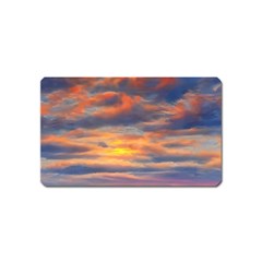 Serene Sunset Over Beach Magnet (name Card) by GardenOfOphir