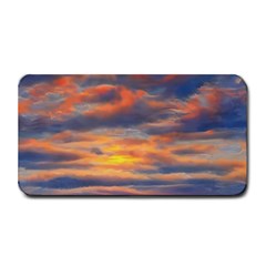 Serene Sunset Over Beach Medium Bar Mat by GardenOfOphir