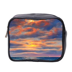 Serene Sunset Over Beach Mini Toiletries Bag (two Sides) by GardenOfOphir