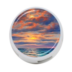 Serene Sunset Over Beach 4-port Usb Hub (two Sides) by GardenOfOphir