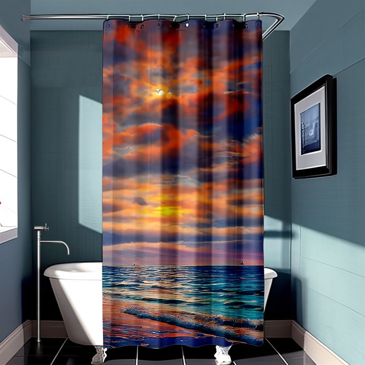 Serene Sunset Over Beach Shower Curtain 36  x 72  (Stall) 