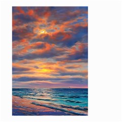 Serene Sunset Over Beach Small Garden Flag (two Sides) by GardenOfOphir