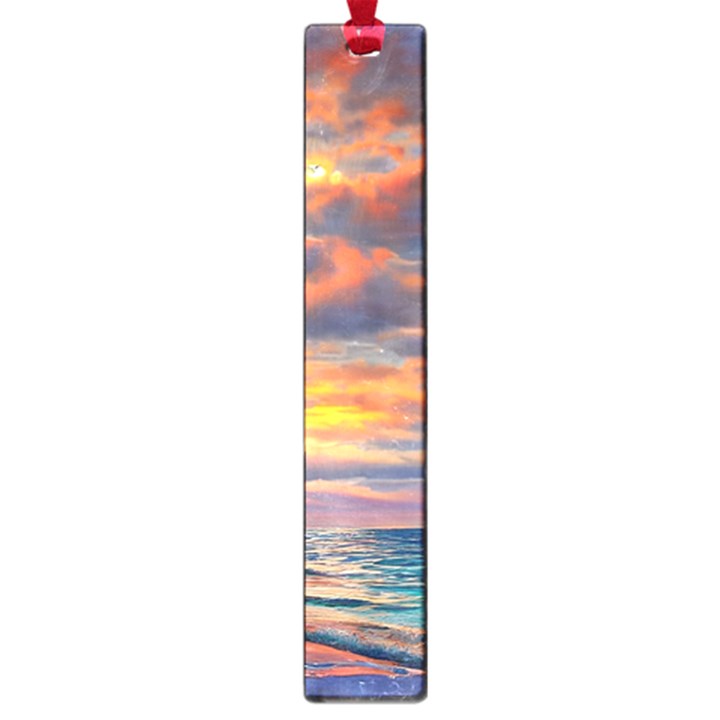 Serene Sunset Over Beach Large Book Marks