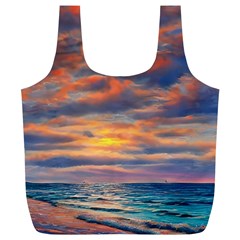 Serene Sunset Over Beach Full Print Recycle Bag (xl) by GardenOfOphir