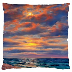 Serene Sunset Over Beach Standard Premium Plush Fleece Cushion Case (two Sides) by GardenOfOphir