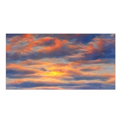 Serene Sunset Over Beach Satin Shawl 45  X 80  by GardenOfOphir