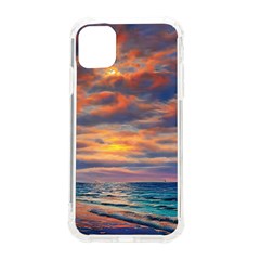 Serene Sunset Over Beach Iphone 11 Tpu Uv Print Case by GardenOfOphir