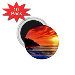 Reflecting Sunset Over Beach 1 75  Magnets (10 Pack)  by GardenOfOphir