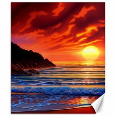 Reflecting Sunset Over Beach Canvas 8  X 10  by GardenOfOphir