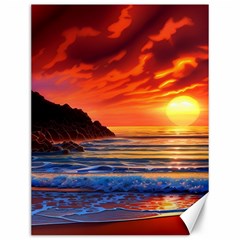 Reflecting Sunset Over Beach Canvas 12  X 16  by GardenOfOphir