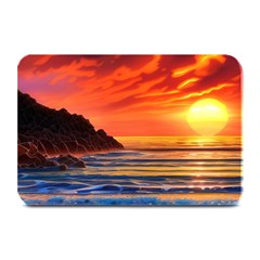 Reflecting Sunset Over Beach Plate Mats by GardenOfOphir