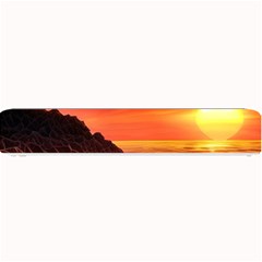 Reflecting Sunset Over Beach Small Bar Mat by GardenOfOphir