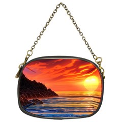 Reflecting Sunset Over Beach Chain Purse (one Side) by GardenOfOphir