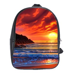 Reflecting Sunset Over Beach School Bag (large) by GardenOfOphir