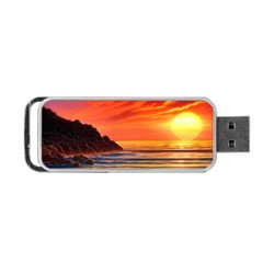 Reflecting Sunset Over Beach Portable Usb Flash (two Sides) by GardenOfOphir