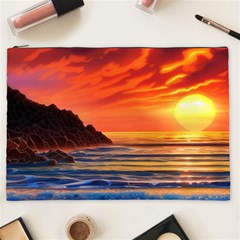 Reflecting Sunset Over Beach Cosmetic Bag (xxl) by GardenOfOphir