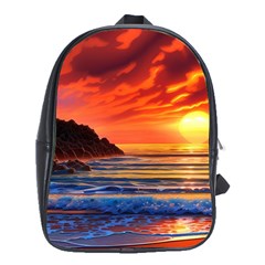 Reflecting Sunset Over Beach School Bag (xl) by GardenOfOphir