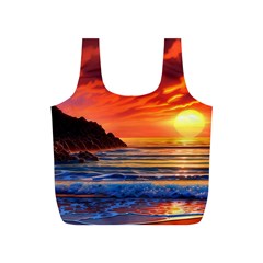 Reflecting Sunset Over Beach Full Print Recycle Bag (s) by GardenOfOphir