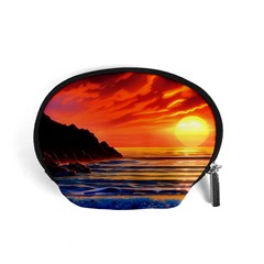 Reflecting Sunset Over Beach Accessory Pouch (small) by GardenOfOphir