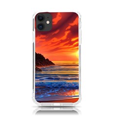 Reflecting Sunset Over Beach Iphone 11 Tpu Uv Print Case by GardenOfOphir