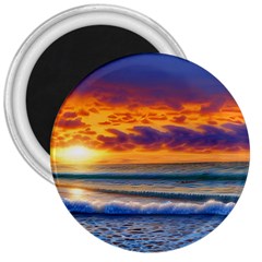 Summer Sunset Over The Ocean 3  Magnets by GardenOfOphir