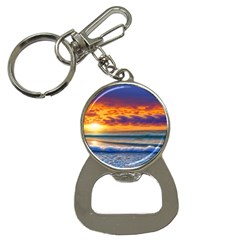 Summer Sunset Over The Ocean Bottle Opener Key Chain by GardenOfOphir