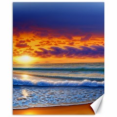 Summer Sunset Over The Ocean Canvas 11  X 14  by GardenOfOphir