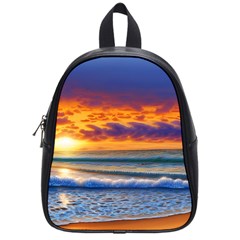 Summer Sunset Over The Ocean School Bag (small) by GardenOfOphir