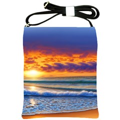 Summer Sunset Over The Ocean Shoulder Sling Bag by GardenOfOphir