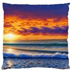 Summer Sunset Over The Ocean Large Cushion Case (two Sides) by GardenOfOphir