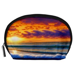 Summer Sunset Over The Ocean Accessory Pouch (large) by GardenOfOphir