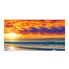 Summer Sunset Over The Ocean Satin Wrap 35  X 70  by GardenOfOphir