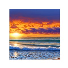 Summer Sunset Over The Ocean Square Satin Scarf (30  X 30 ) by GardenOfOphir